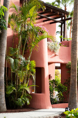 ABAMA, TENERIFE - 01 JUNE, 2022: pink buildings of the Ritz Carlton  Tenerife © Melinda Nagy