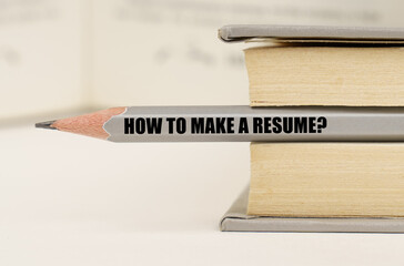 In the book between the pages lies a pencil with the inscription - How to make a resume