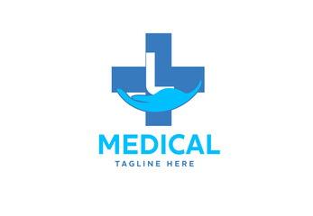 Medical cross symbol with L