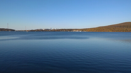 Seascape with a view of the city of Vladivostok, Russia