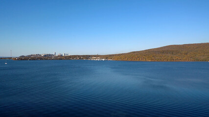 Seascape with a view of the city of Vladivostok, Russia