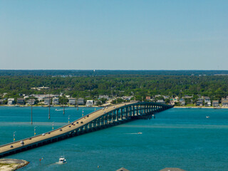 Fototapeta na wymiar Aerial photo Morehead City Bridge