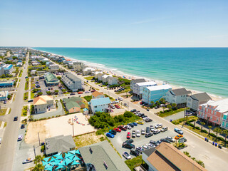 Aerial photo of Surf City North Carolina USA summer vacation homes