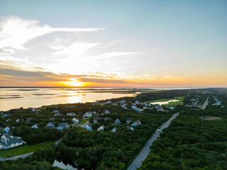 Aerial twilight photo Corolla North Carolina USA