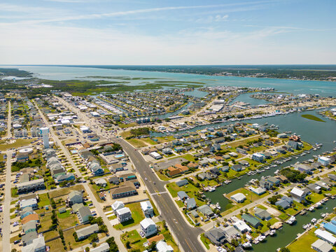 Aerial Drone Photo Of Atlantic Beach North Carolina