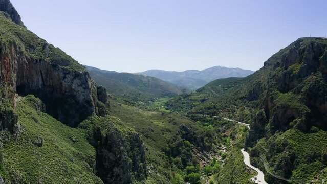 Aerial view of Topolia Gorge, Crete, Greece.