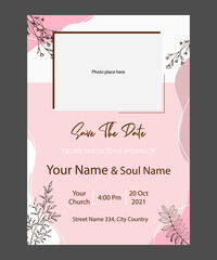 Save The Date wedding invitation design template, Easy to editable file