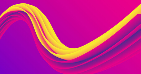 abstract background using horizontal 3d effect wave pattern, yellow-purple wave pattern.