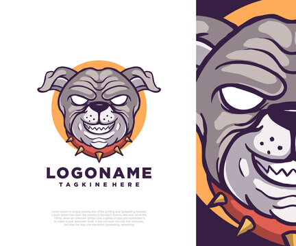 Illustration of mascot dog logo template.