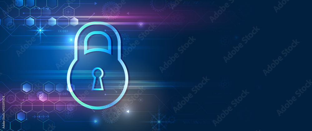 Aufkleber data protection, privacy, and internet security concept. hi-tech various background. cyber security 