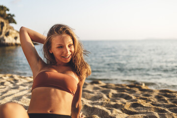 Teenager Girl Enjoying At The Beach