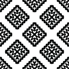 Seamless vector pattern in geometric ornamental style. Monochrome pattern.