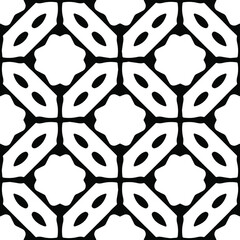 Seamless vector pattern in geometric ornamental style. Monochrome pattern.