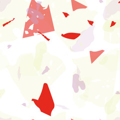 Terrazzo seamless pattern. Red realistic marble