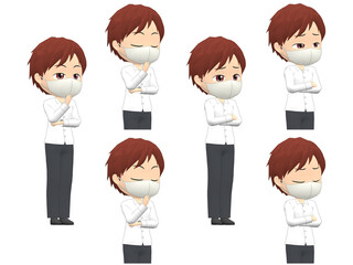 [Worry A] Man shirts Medium hair oblique angle