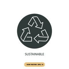 sustainable icons  symbol vector elements for infographic web