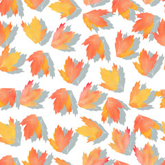 Plakat fallen autumn leaves vector pattern