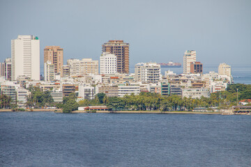 buildings at the Rodrigo de Freitas lagoon in Rio de Janeiro, Brazil.