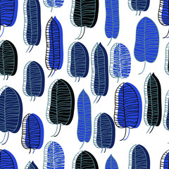 tropical vector seamless pattern exotic banana leaves with stripes