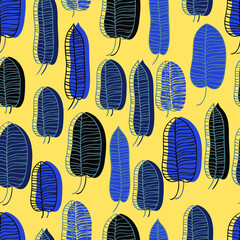 tropical vector seamless pattern exotic banana leaves with stripes