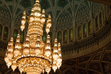 Huge chandelier in Sultan Qaboos mosque, Oman