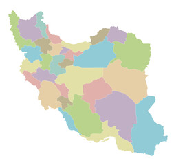 Fototapeta na wymiar Vector blank map of Iran with provinces and administrative divisions. Editable and clearly labeled layers.