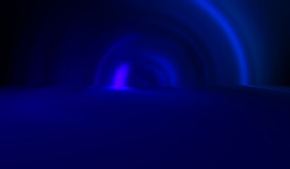 Blue empty room studio gradient used for background and display your product