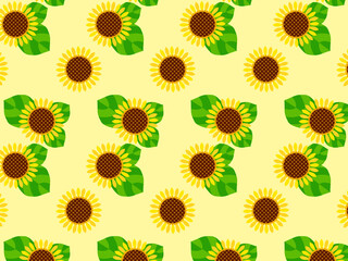 シームレスな花のパターン、ひまわり