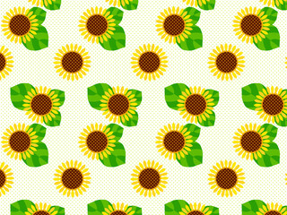 シームレスな花のパターン、ひまわり