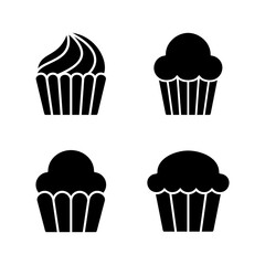 Cup cake icon vector. Cup cake sign and symbol