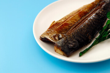 Grilled fish dish mackerel on the table