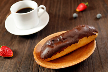 Eclair of dessert on the table