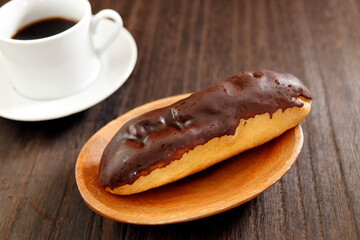 Eclair of dessert on the table