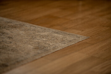 wood floor and rug