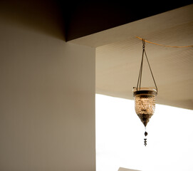 lamp hanging on a wall