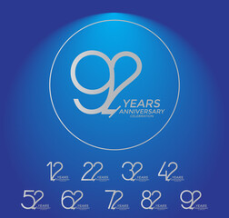 set of anniversary logo style silver color can be use for special event and celebration moment