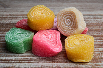 Delicious jelly candies spirals, mexican candy