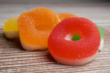 Delicious jelly candies rings