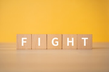 「FIGHT」と書かれたブロック