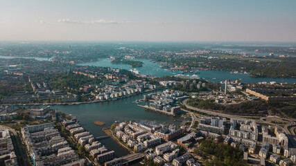 Fototapeta na wymiar Drohnenbilder der Stadt Stockholm in Schweden.