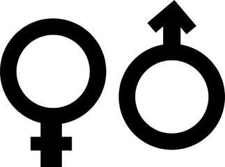 Gender symbol. Female and male icon. Man and woman sign. Vecto.eps