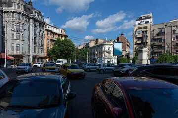 Fototapeta na wymiar Old town buildings in Bucharest Romania