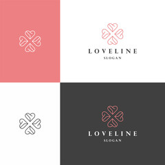 Love logo icon flat design template 