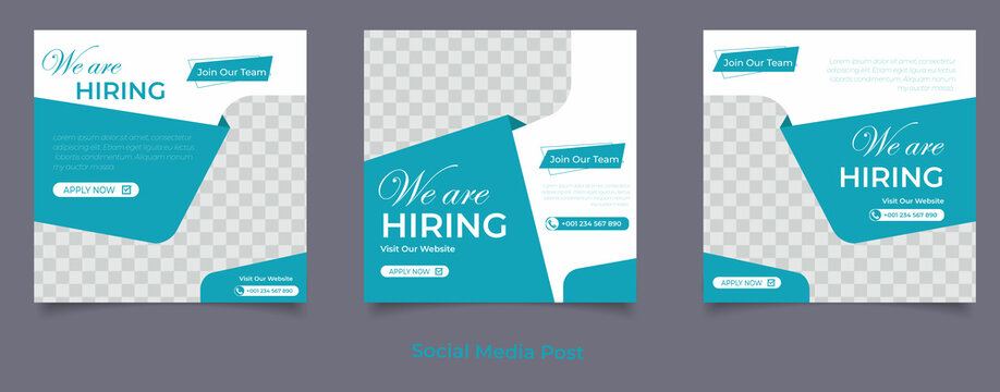 We are hiring job vacancy social media banner or instagram post template