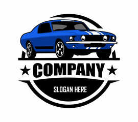 muscle car logo - stylishly isolated emblem badge