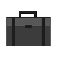 black suitcase. Shopping bag, handbag. Vector illustration. stock image.