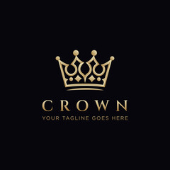 Crown logo jewels isolated. Golden Crown king gradient, skincare beauty logo, crown princess, crown vector perfect for spa, luxury jewelry or jewellery logo design. © Avni Design