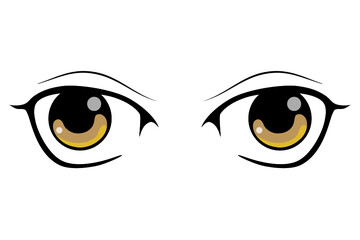 cute cartoon eyes Collection of cartoon eyes with a variety of emotions Japanese faces of male and female characters. Cartoon eyes. For shirt screen work. Vector illustration on a white background.