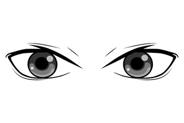 Fototapeta premium cute cartoon eyes Collection of cartoon eyes with a variety of emotions Japanese faces of male and female characters. Cartoon eyes. For shirt screen work. Vector illustration on a white background.