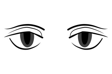 cute cartoon eyes Collection of cartoon eyes with a variety of emotions Japanese faces of male and female characters. Cartoon eyes. For shirt screen work. Vector illustration on a white background.